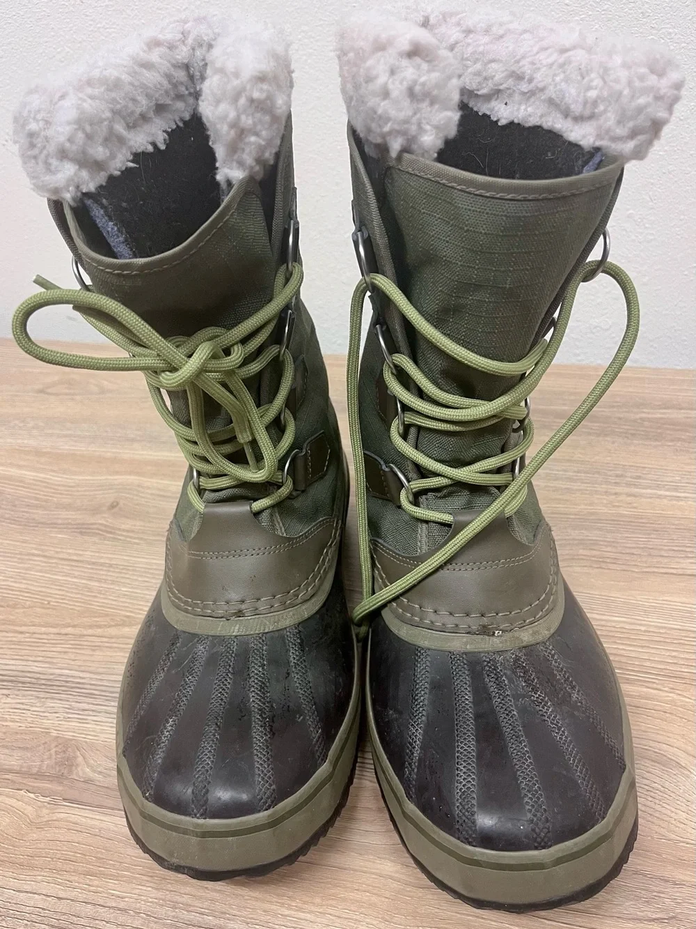 Sorel Green PAC Nylon Winter Boots Men’s Size 10.5